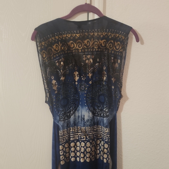 Bebe Blue and Tan Maxi Dress - Picture 8 of 8